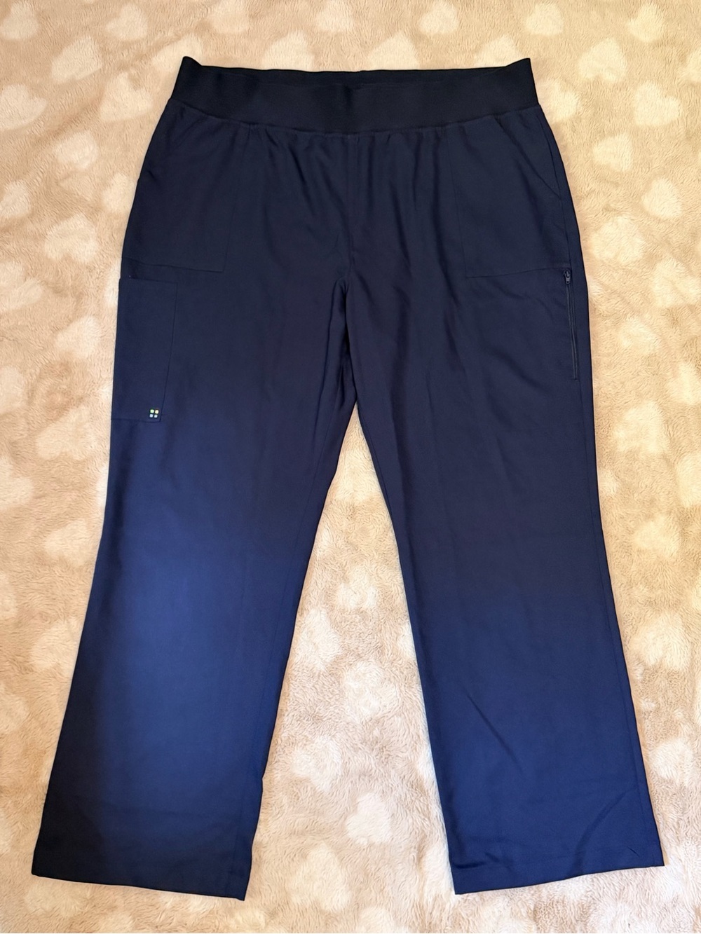 White Cross Vibe Navy Scrub Pants 2XL Regular Stretch Cargo Medical Uniform EUC